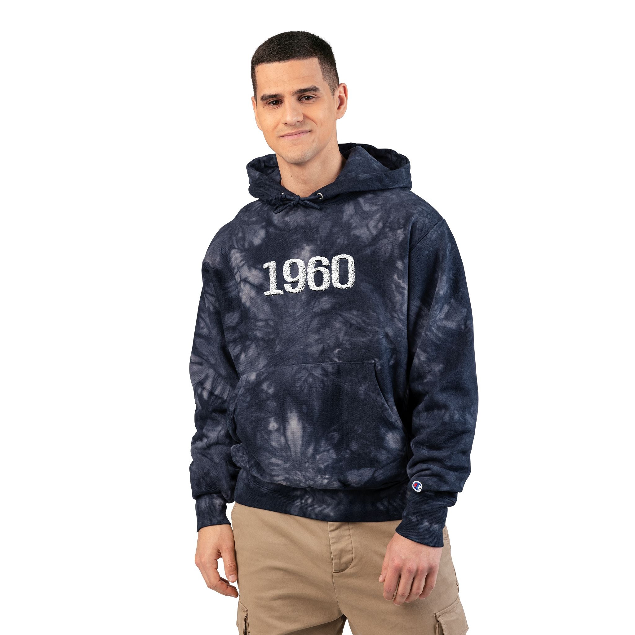 Tie-Dye Hoodie '60s Retro Embroidery