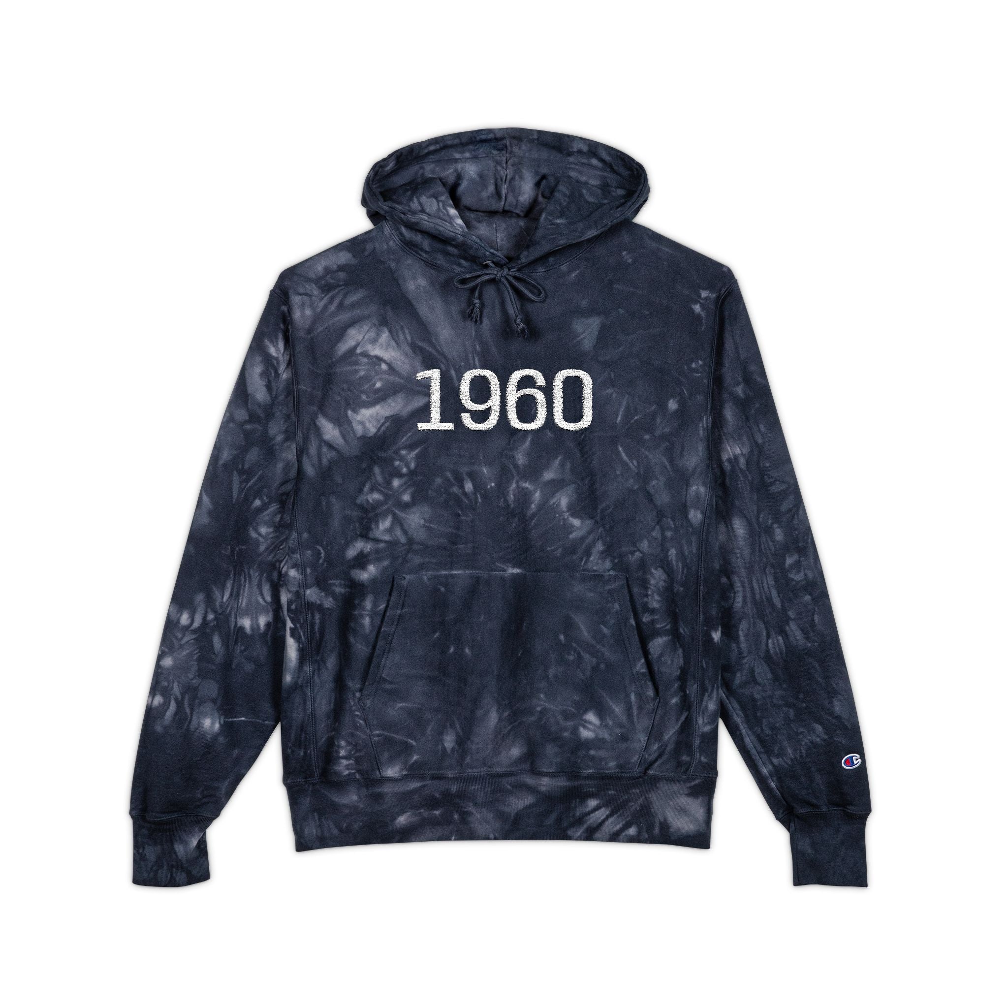 Tie-Dye Hoodie '60s Retro Embroidery