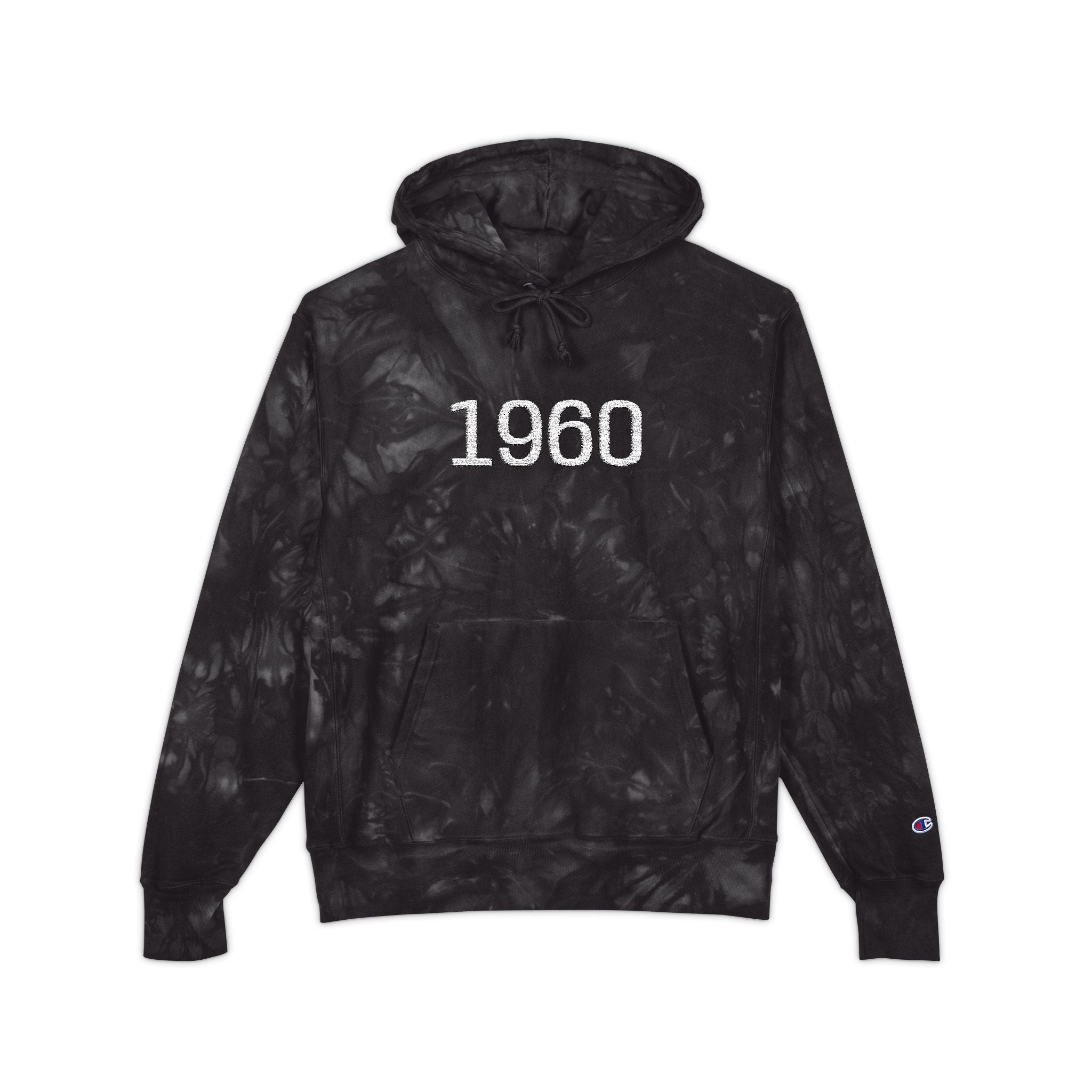 Tie-Dye Hoodie '60s Retro Embroidery