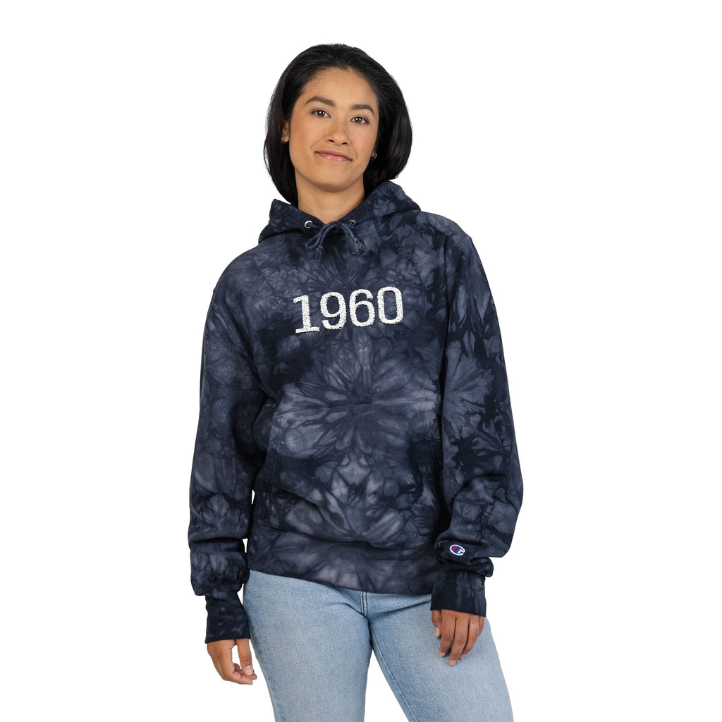 Tie-Dye Hoodie '60s Retro Embroidery