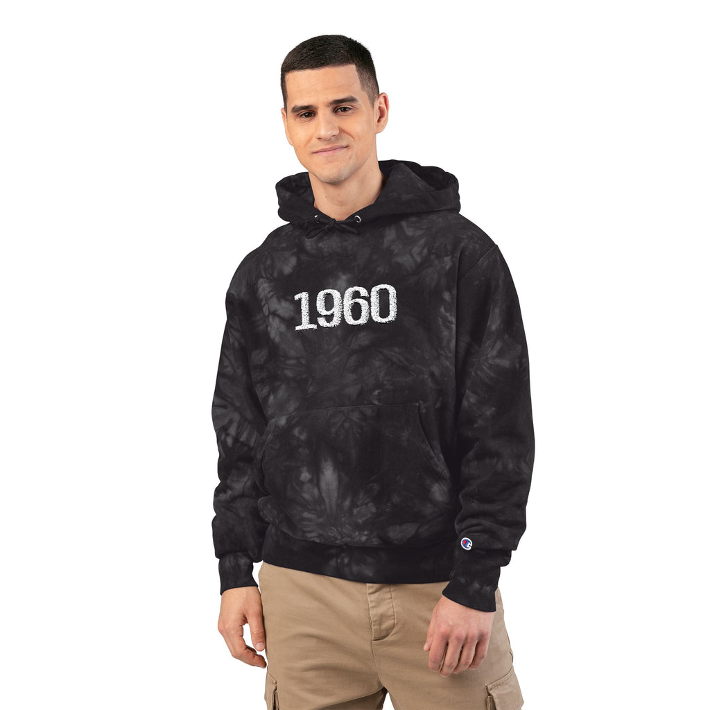 Tie-Dye Hoodie '60s Retro Embroidery