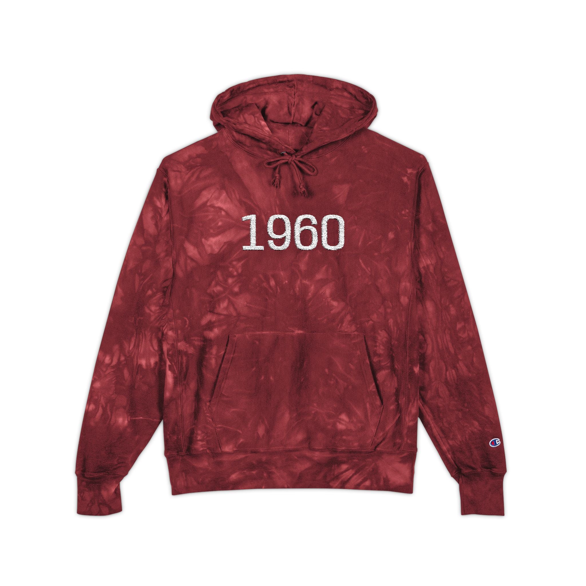 Tie-Dye Hoodie '60s Retro Embroidery