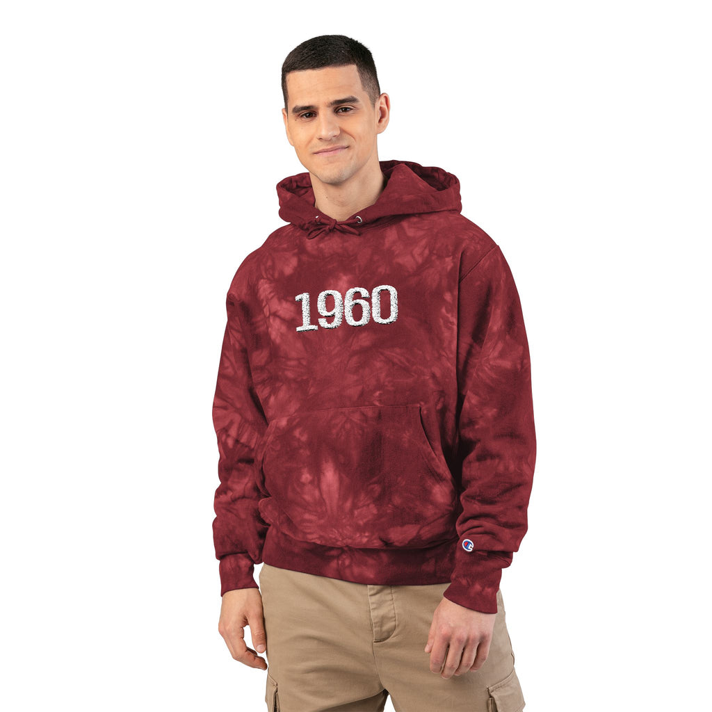Tie-Dye Hoodie '60s Retro Embroidery