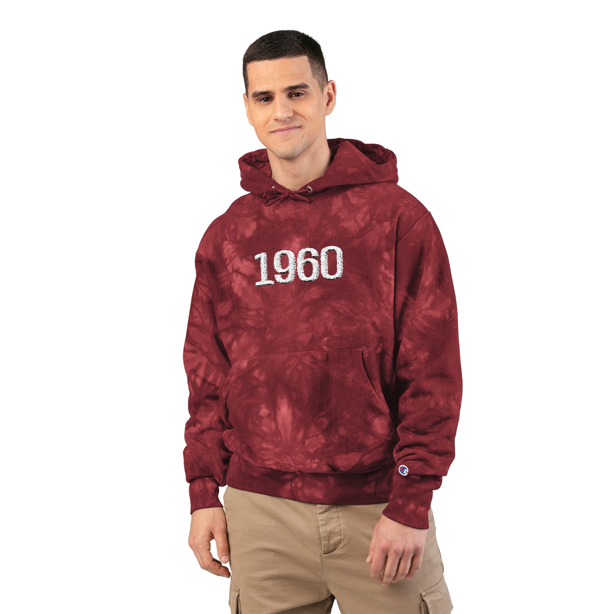 Tie-Dye Hoodie '60s Retro Embroidery
