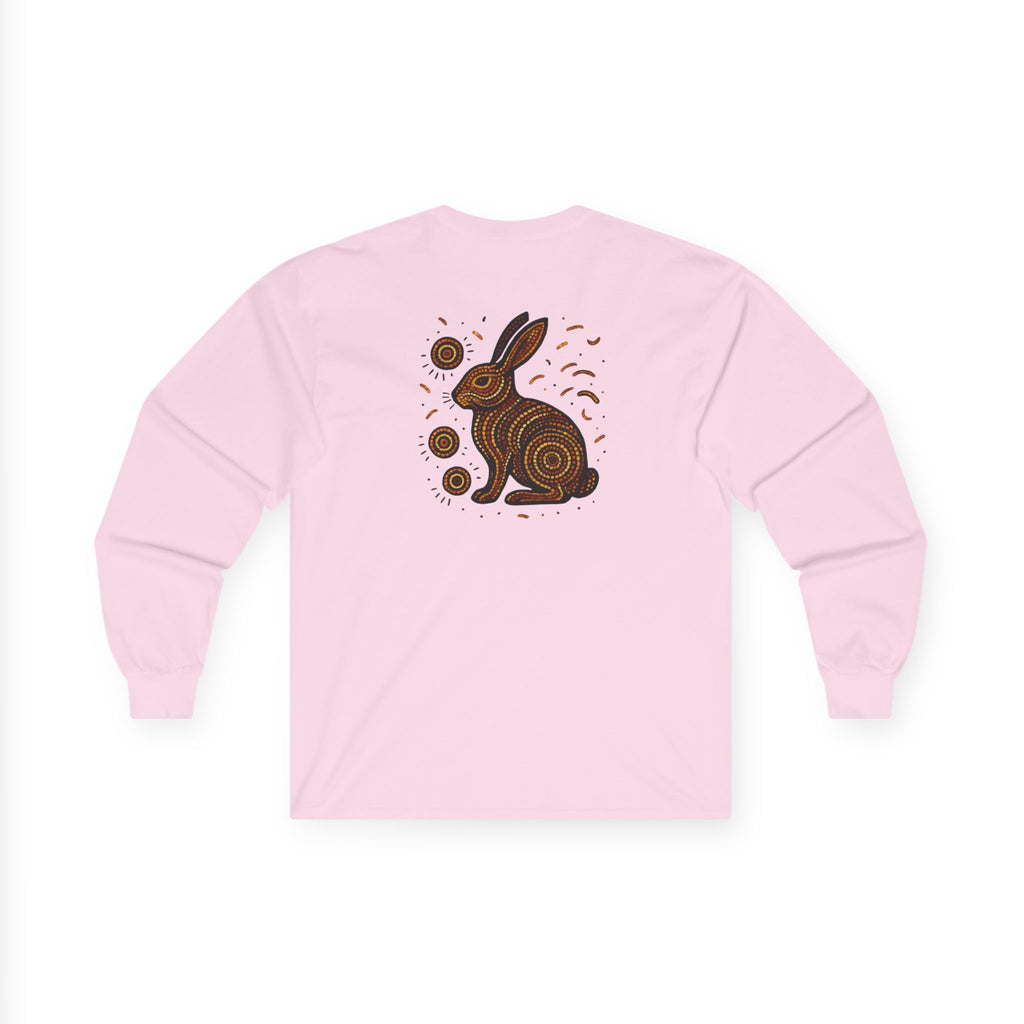 Long Sleeve Tee - Spark Kindness Rabbit Pointillism Design